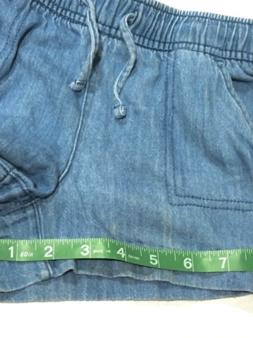 Old Navy Girls Chambray Shorts Pockets Elastic Waist Light Blue Size XS (5)